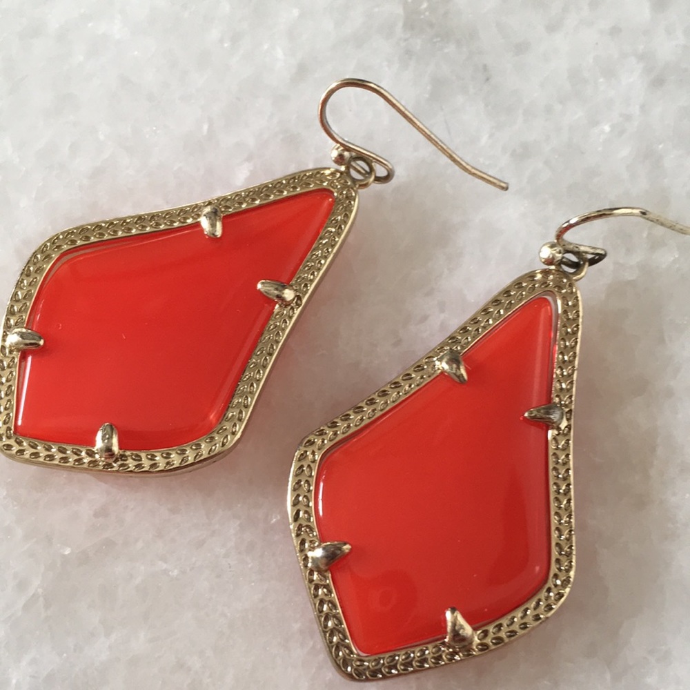 Kendra Scott Red-Orange Drop Earrings - Picture 3 of 6